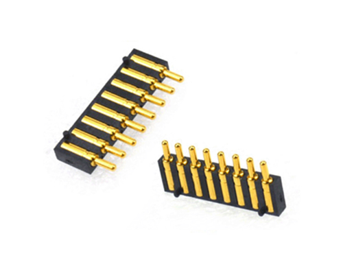 POGO PIN 1*8P 側貼帶彈簧